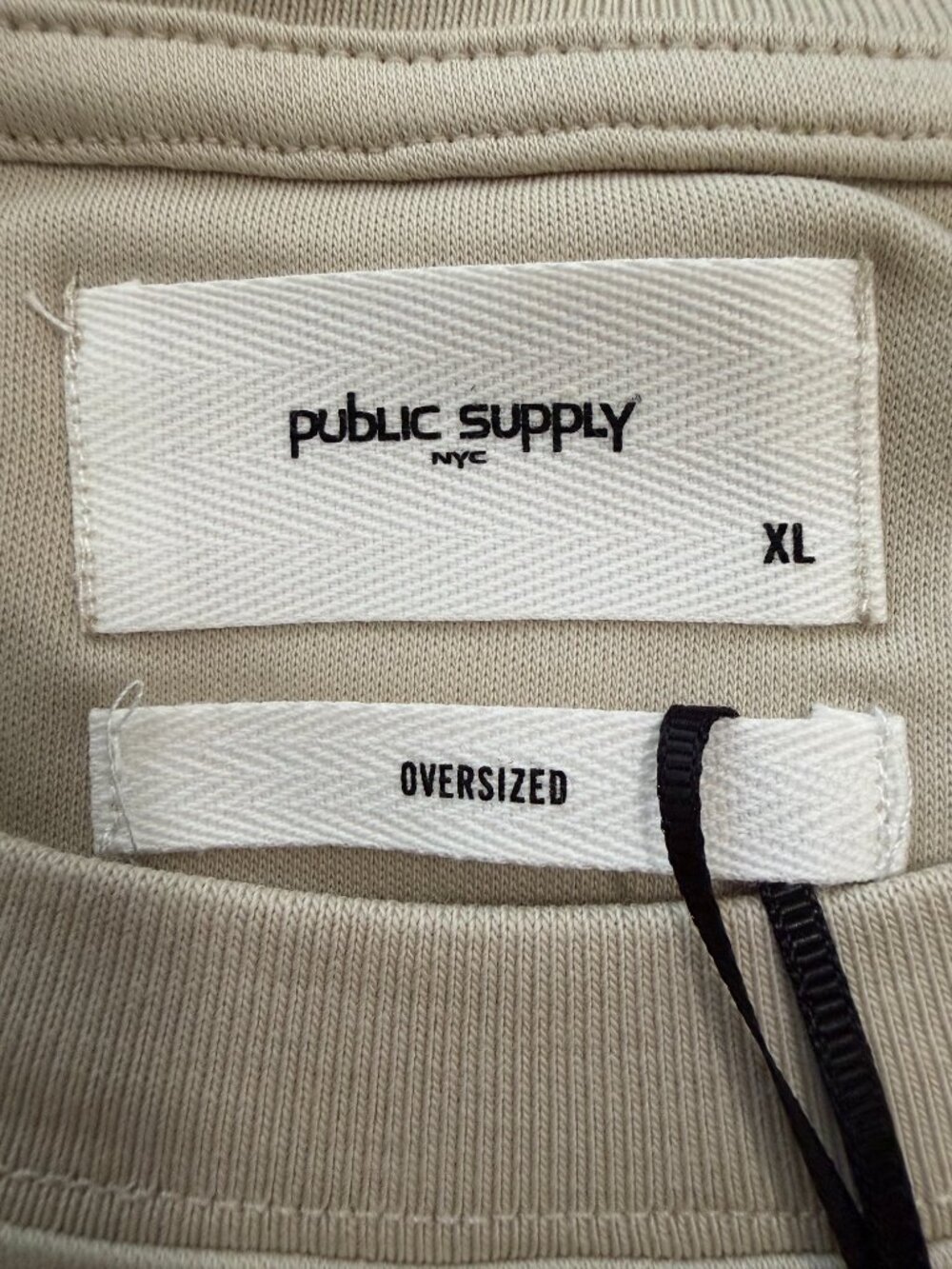 Public Supply NYC Mens XL Oversized TShirt Buttercream Cream Short Sleeve Tee - Picture 9 of 10